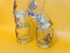 Vintage shot glass set of 6 silvered Spanish table display