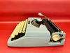Brother Blue Metal Typewriter - Working 1970s Manual Machine - AZERTY with Case