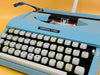 Imperial 200 Portable Typewriter - Working 1970s Manual - Blue with Case
