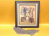 Egyptian Handmade Tapestry – Green Woven Wall Art in Wooden Frame, Boho Home Decor