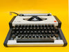 Working Olympia Traveller Deluxe Typewriter with Case | White & Grey | 1970s