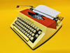 Working Amaya 93 Typewriter | Rare Two-Tone Red & Cream Typewriter with Case