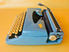 Brother Opus 885 Typewriter – 1970s Blue Manual Portable Typewriter from Japan