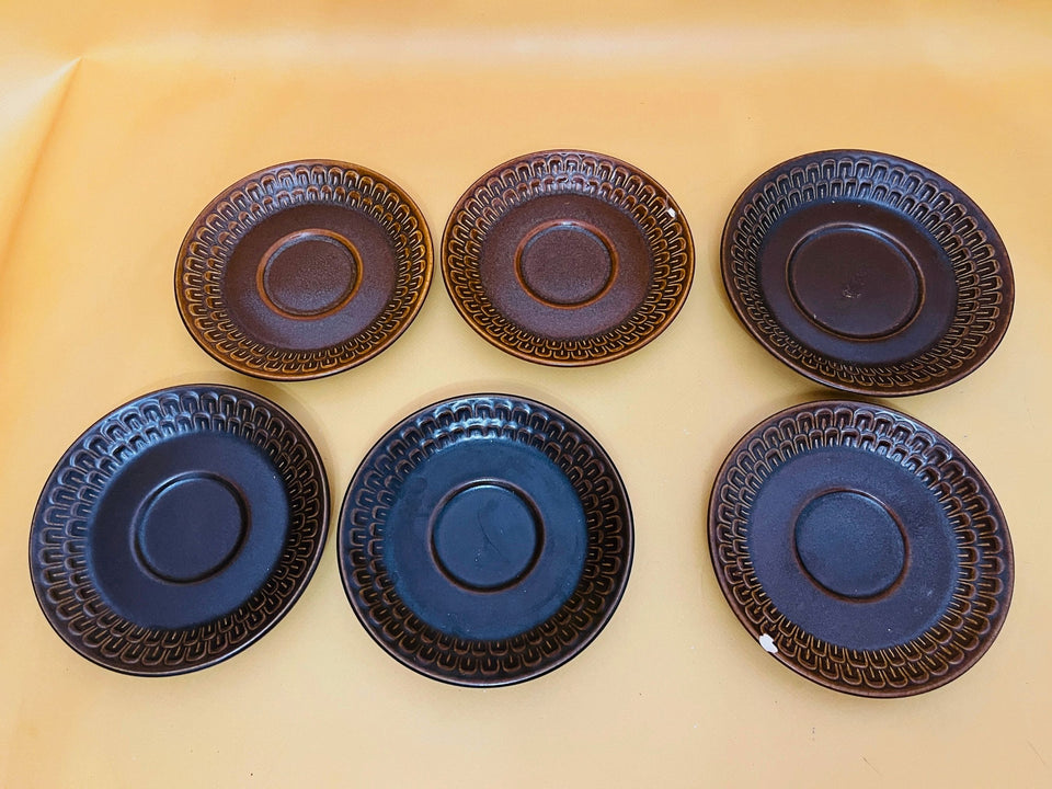 Wedgwood Pennine Brown Stoneware Dinner Set - 1960s Mid-Century Modern Oven-to-Tableware
