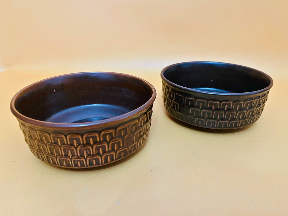 Wedgwood Pennine Brown Stoneware Dinner Set - 1960s Mid-Century Modern Oven-to-Tableware