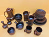 Wedgwood Pennine Brown Stoneware Dinner Set - 1960s Mid-Century Modern Oven-to-Tableware