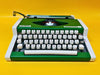 Olympia Traveller De Luxe Typewriter – 1970s Green Portable Manual Typewriter with Case