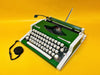 Olympia Traveller De Luxe Typewriter – 1970s Green Portable Manual Typewriter with Case
