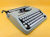 Hermes Baby Portable Typewriter - Working 1950s/60s Manual - Grey with Case
