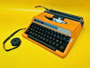 Working Orange Silver Reed 100 Typewriter | AZERTY | Case