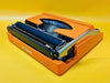 Working Orange Silver Reed 100 Typewriter | AZERTY | Case