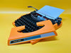 Working Orange Silver Reed 100 Typewriter | AZERTY | Case