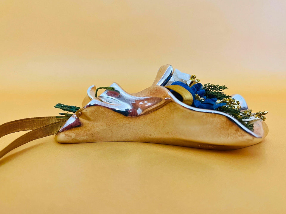 ARDE Italy Silver Plated Preserved Flower - Handmade Floral Jewelry - Vintage Italian Art