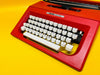 Working Typewriter Olivetti College Red Excellent with Shoulder Bag
