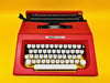 Working typewriter Olivetti College Spanish Qwerty keyboard close-up