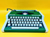 1970s Green Olympia Traveller De Luxe Typewriter | Working Portable Green typewriter