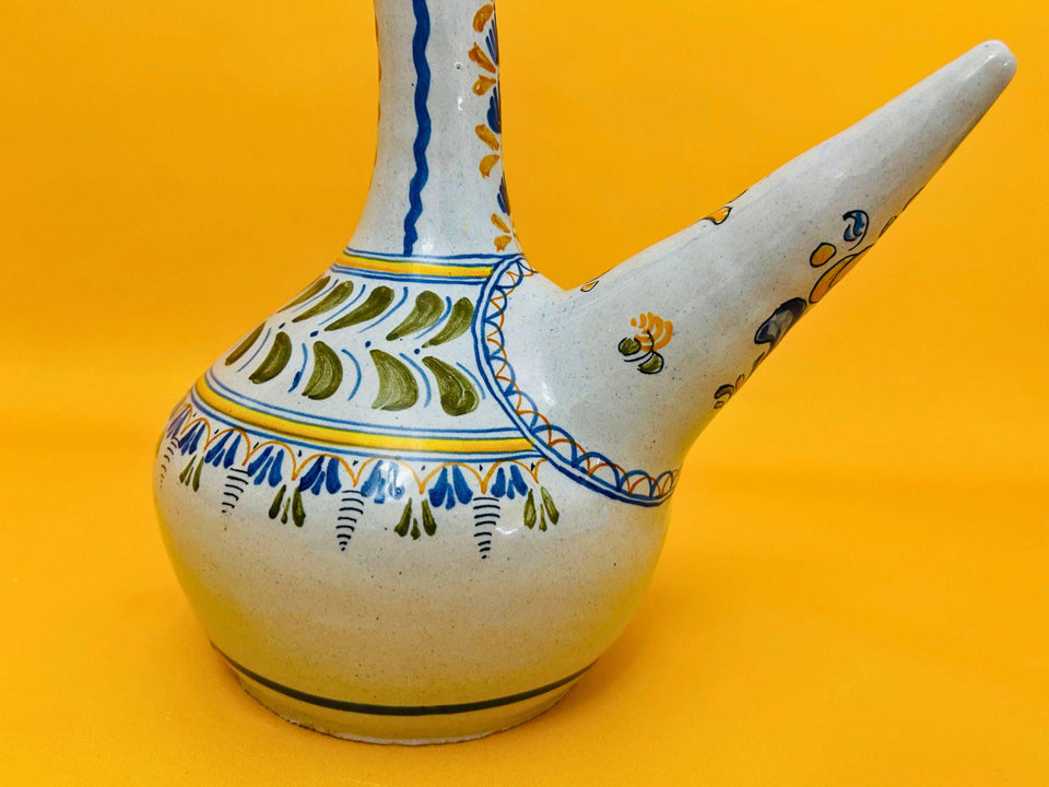 Talavera botijo detail hand-painted ceramic close-up