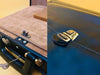 Vintage Black Leather Executive Briefcase – Attache Case with Key and Front Pocket