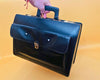Vintage black leather executive briefcase classic design