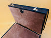 Vintage Black Leather Executive Briefcase – Attache Case with Key and Front Pocket