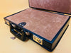 Vintage Black Leather Executive Briefcase – Attache Case with Key and Front Pocket