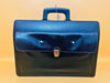 Vintage Black Leather Executive Briefcase – Attache Case with Key and Front Pocket