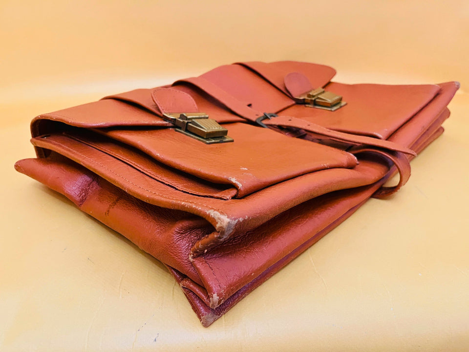 Brown Structured Business Backpack | Compact Teacher’s Bag | Faux Leather Office Wear