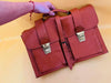 Brown faux leather travel bag vintage style