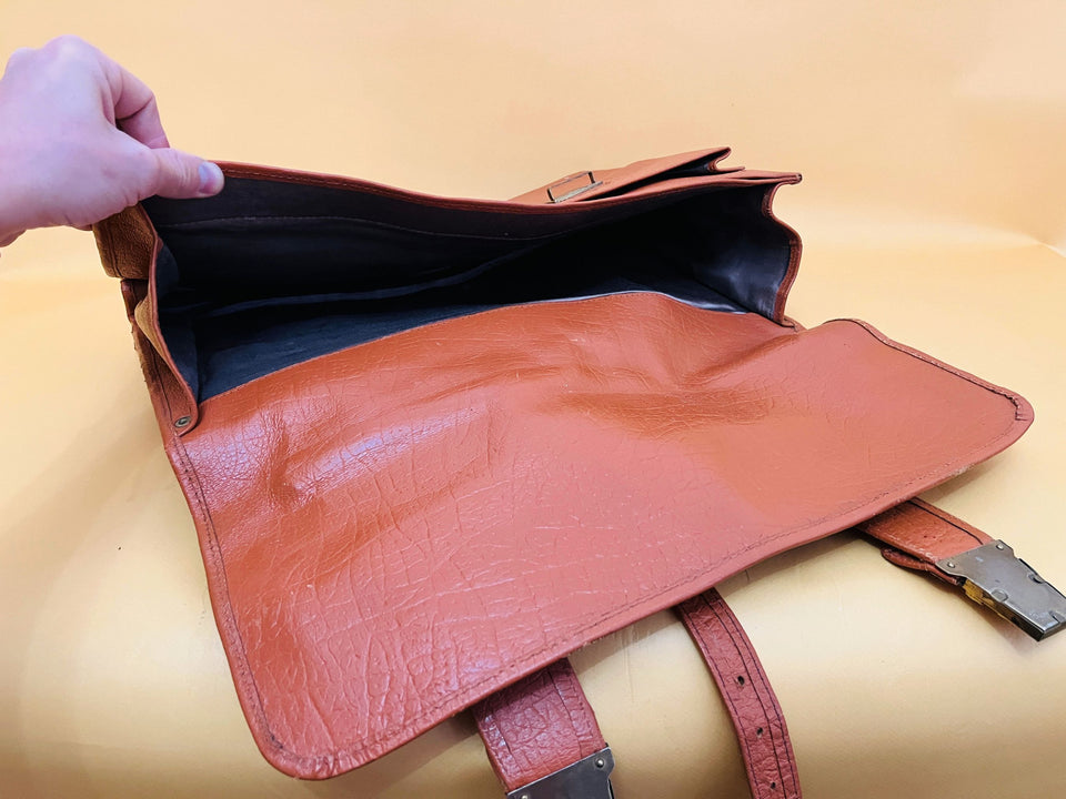 Brown Structured Business Backpack | Compact Teacher’s Bag | Faux Leather Office Wear