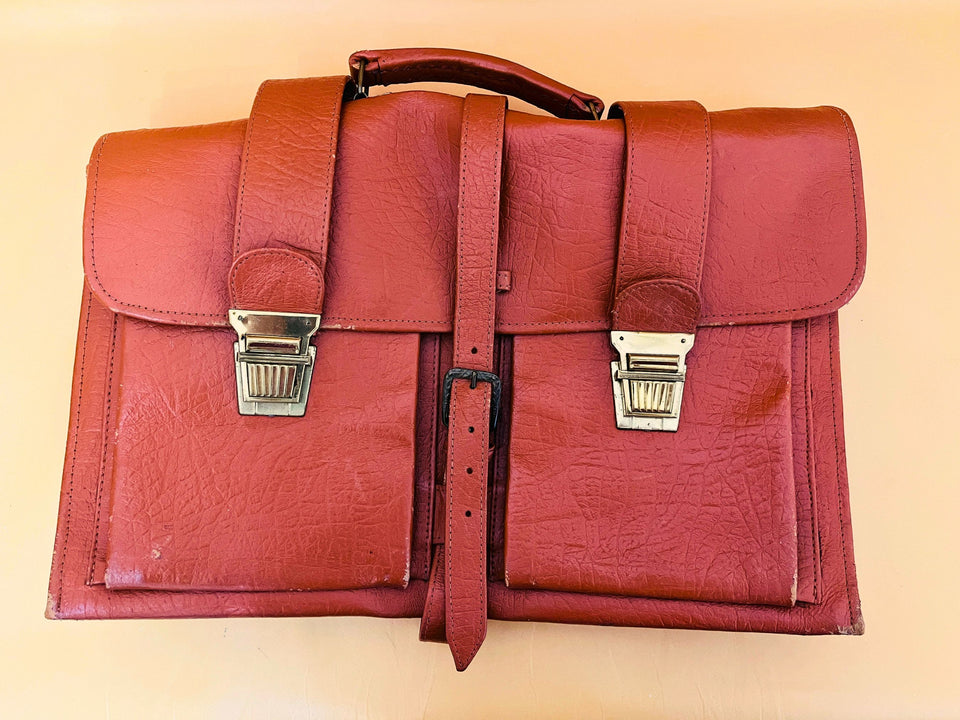 Brown Structured Business Backpack | Compact Teacher’s Bag | Faux Leather Office Wear