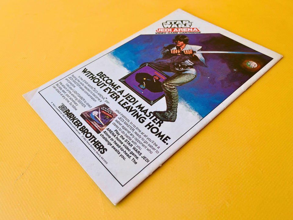 Back cover of Uncanny X-Men #169 Marvel comic with Star Wars Jedi Arena advertisement