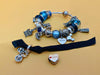 Authentic Pandora Silver Bracelet with 24 Charms - Original Box & Documents Included