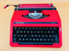 Silver Reed SR10 keyboard detail QWERTY keys close-up