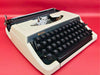 MOffice Deluxe 1300 Typewriter – 1970s White Manual Typewriter with Case