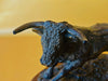Vintage Resin Bull Sculpture | Wooden Base | Spanish Style Home Decor
