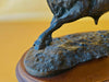 Vintage Resin Bull Sculpture | Wooden Base | Spanish Style Home Decor