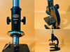 Olympus Tokyo microscope side view showing focus knobs and stage