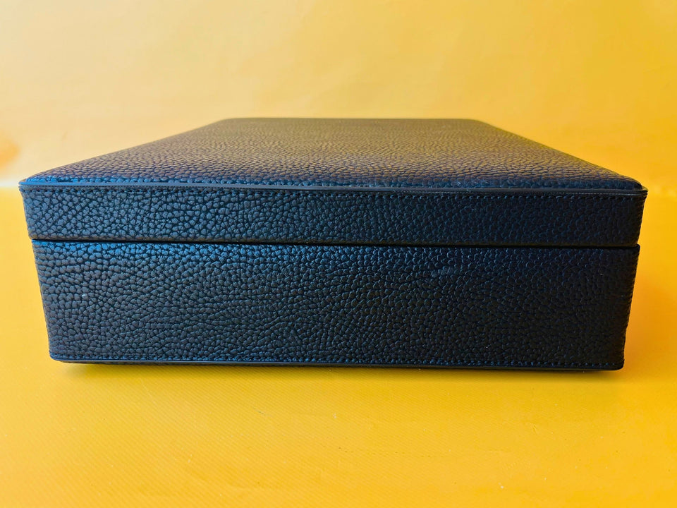 Vintage Black Leather Briefcase — Walden 200 With Keys & Pen