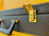 Vintage briefcase gold latch Briq detail close up