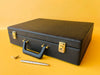 Vintage black leather briefcase Walden 200 front view