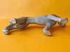 Silver Jaguar Figurine — Rhinestone Texture Resin Statue