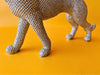 Silver Jaguar Figurine — Rhinestone Texture Resin Statue