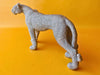 Silver jaguar figurine resin statue back view