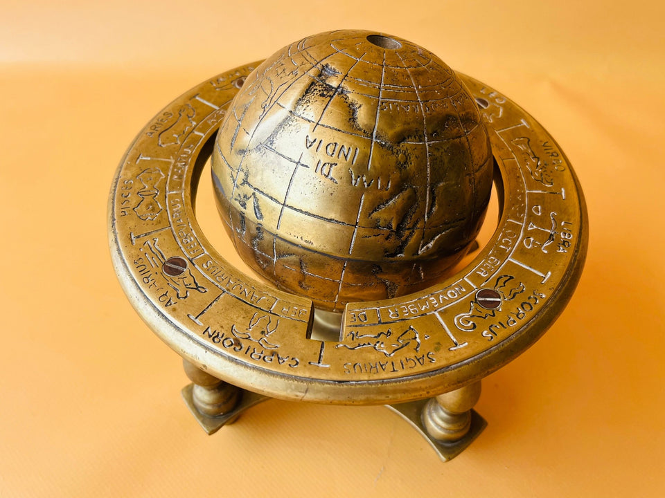 Brass Zodiac Celestial Sphere Armillary Globe Vintage Style