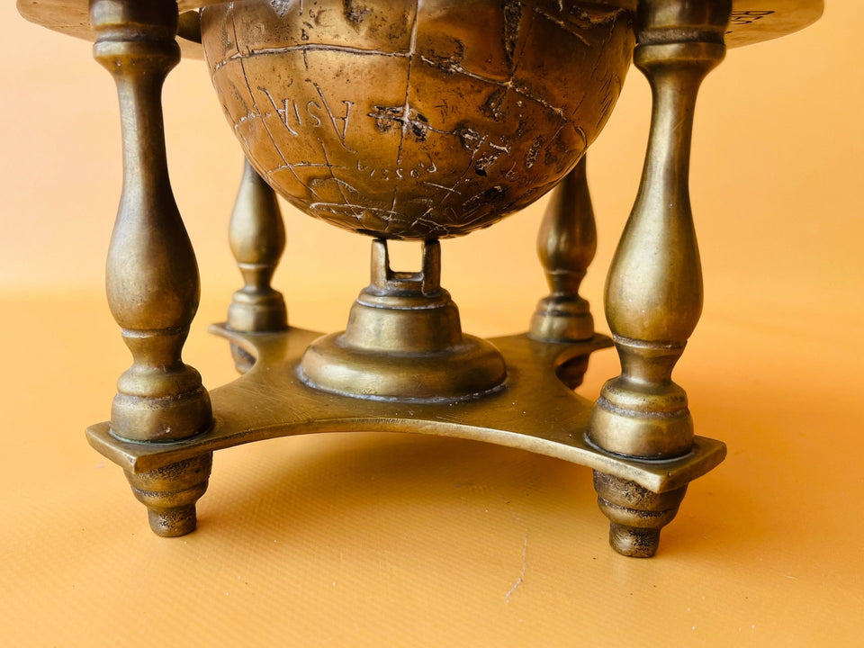 Brass Zodiac Celestial Sphere Armillary Globe Vintage Style