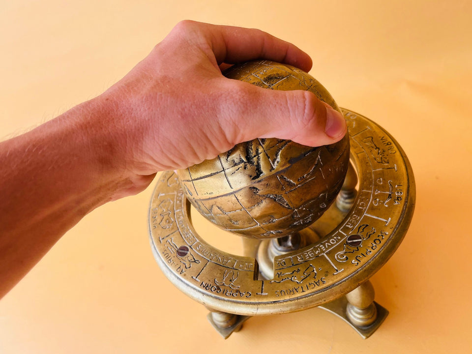 Brass Zodiac Celestial Sphere Armillary Globe Vintage Style