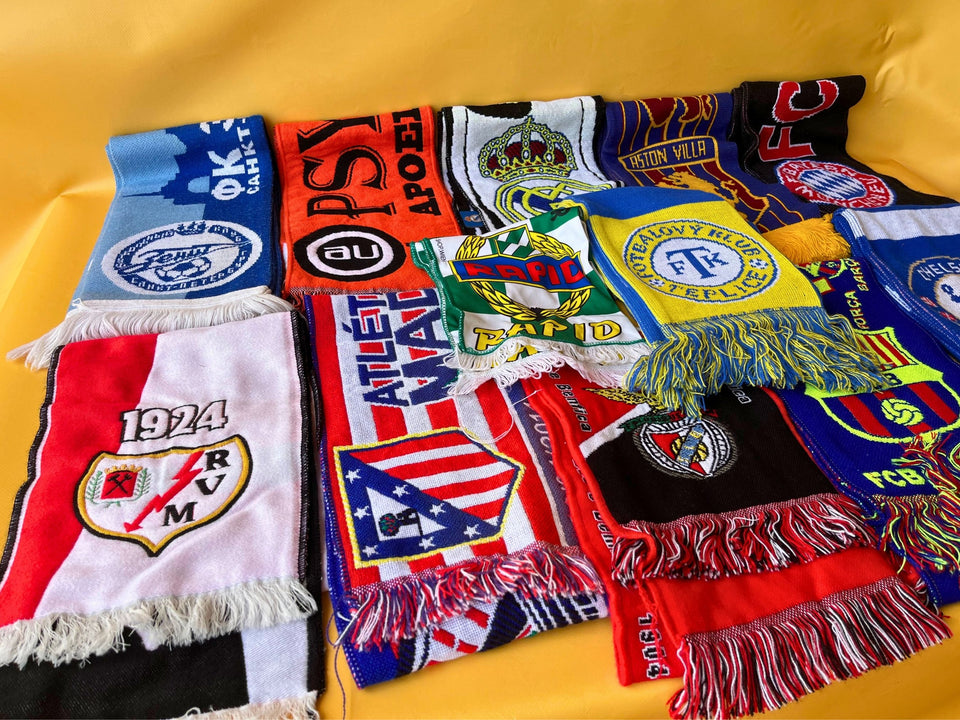 Vintage Football Scarf Collection — 11 Original Soccer Scarves Lot