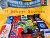 Lot of 11 original vintage football scarves collection overview