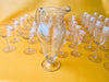 Vintage Etched Wheat Crystal 35-Piece Barware Set — Circa 1940s-1960s