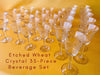 Vintage etched wheat crystal 35 piece barware set circa 1940s-1960s
